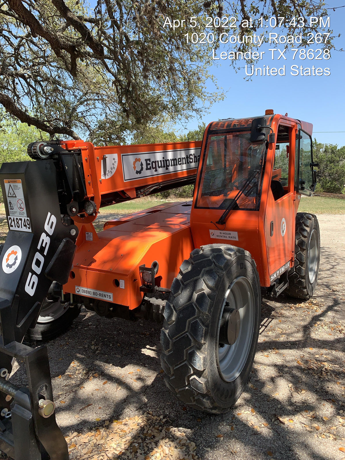 2022 Skytrak 6036 74Hp Dsl, Cab/Heat/Air, Duraforce FF Tires, LED WL