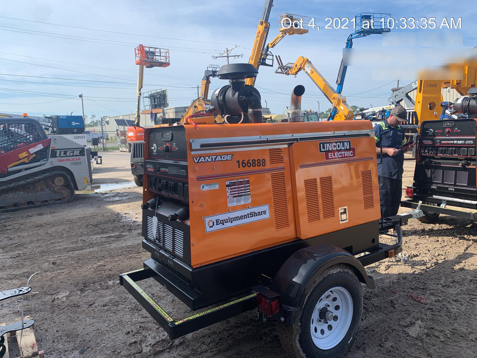 2021 Lincoln Electric Vantage 549X Ready Pak 3, ORANGE (includes trailer, cable rack, fender light kit)