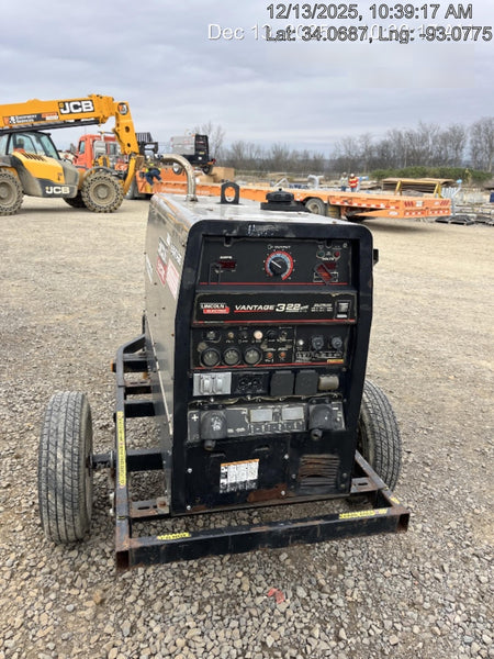 2019 Lincoln Electric Vantage 322 Welder Ready-Pak 3, Two wheel trailer, Fender and Light kit, Cable Rack