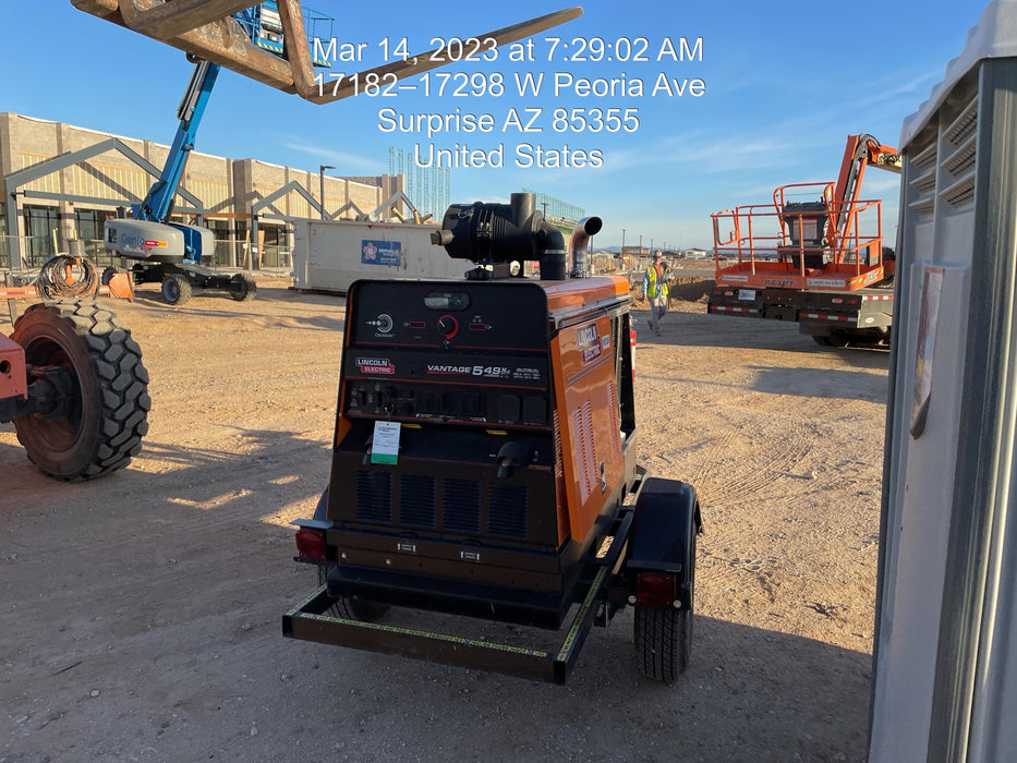 2021 Lincoln Electric Vantage 549X Ready Pak 3, ORANGE (includes trailer, cable rack, fender light kit)