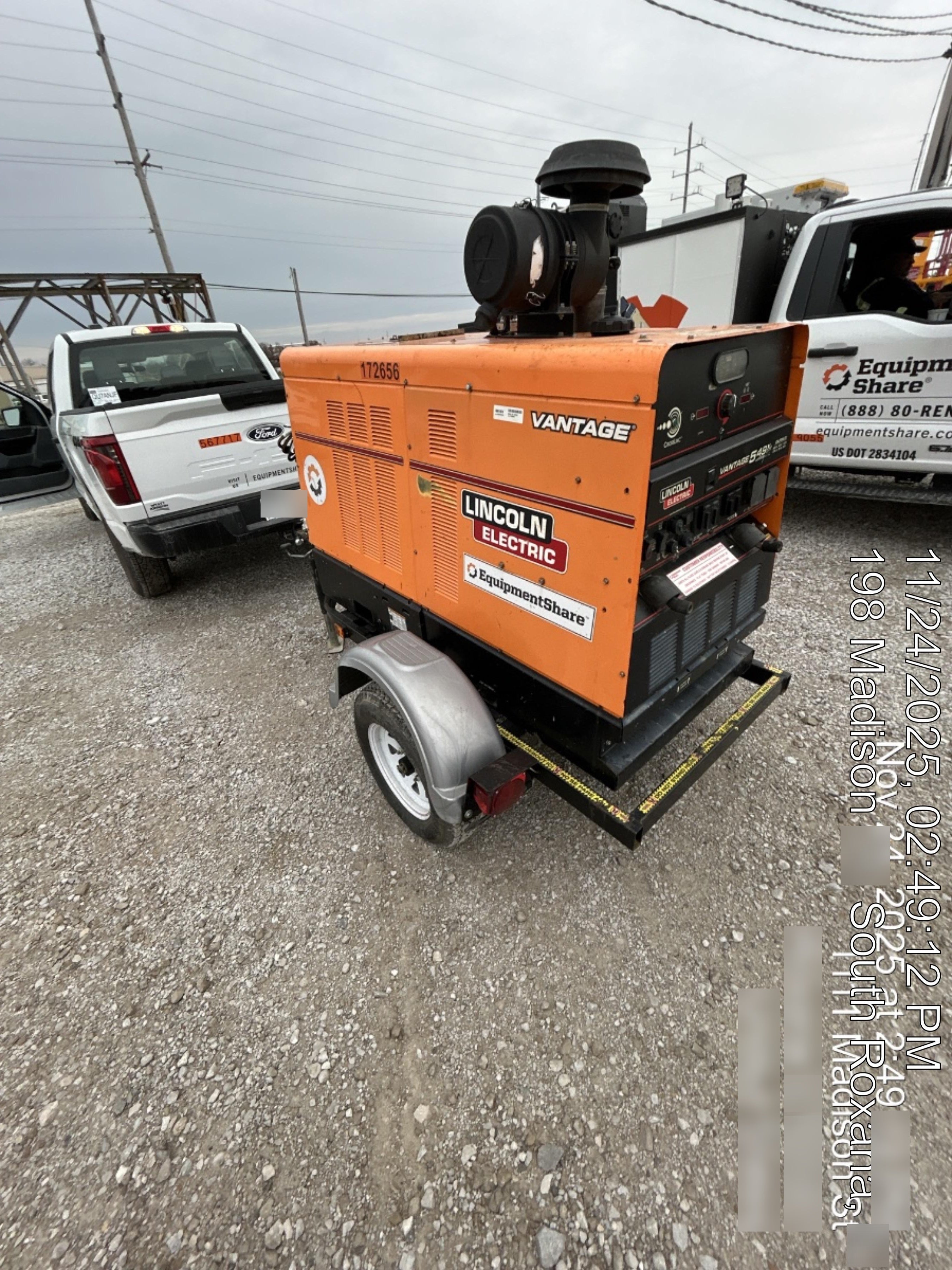 2021 Lincoln Electric Vantage 549X Ready Pak 3, ORANGE (includes trailer, cable rack, fender light kit)