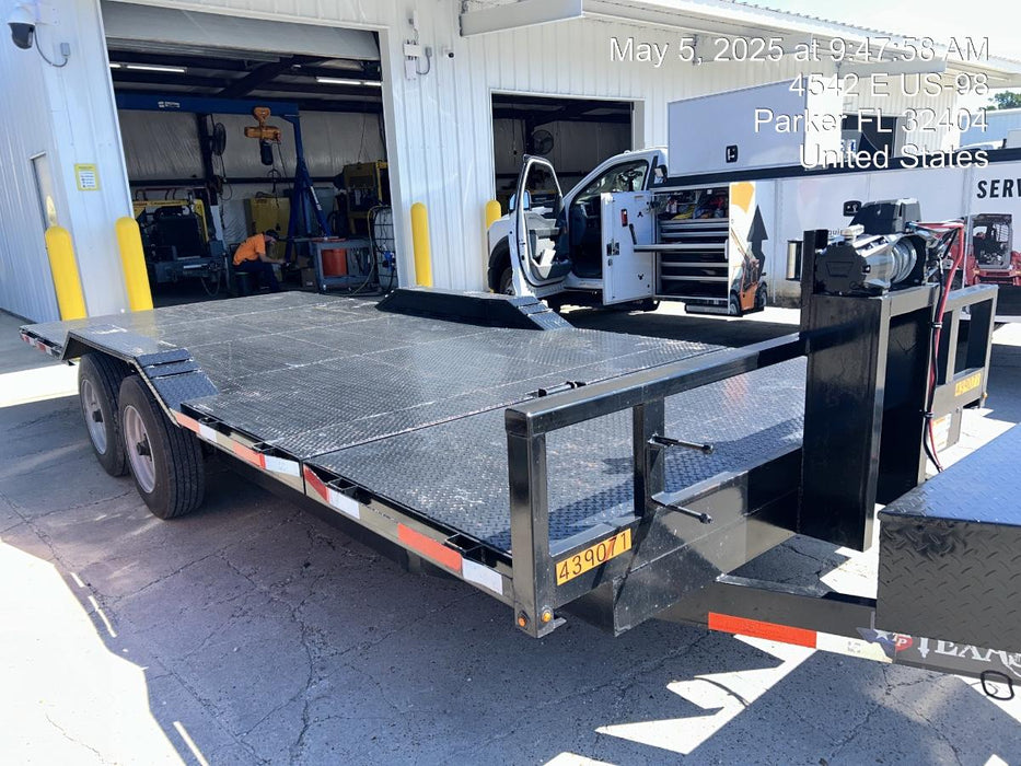 2024 TEXAS PRIDE TRAILERS 21' Lowboy Gravity Tilt Bed 14K Bumper Pull Trailer