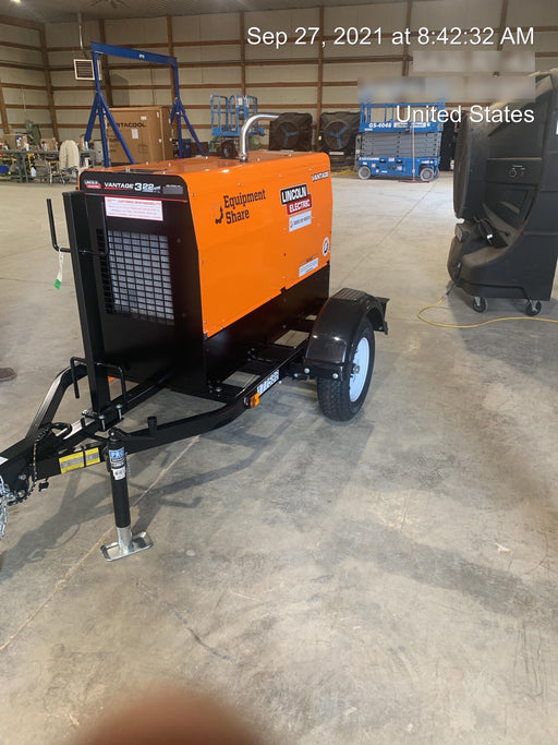 2021 Lincoln Electric Vantage 322 Vantage 322 Ready Pak 3 w/ Decals, ORANGE (includes trailer, cable rack, fender light kit) NO Telematics