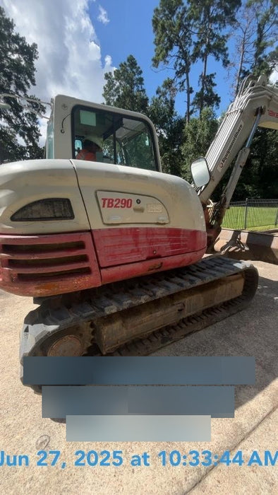 2019 Takeuchi TB290 Takeuchi TB290 Cab/Heat/AC w/Rubber Tracks, Auxiliary Hydraulics, Dozer Blade, Manual QC, 18/24/36" Buckets, Hydraulic Thumb Installed