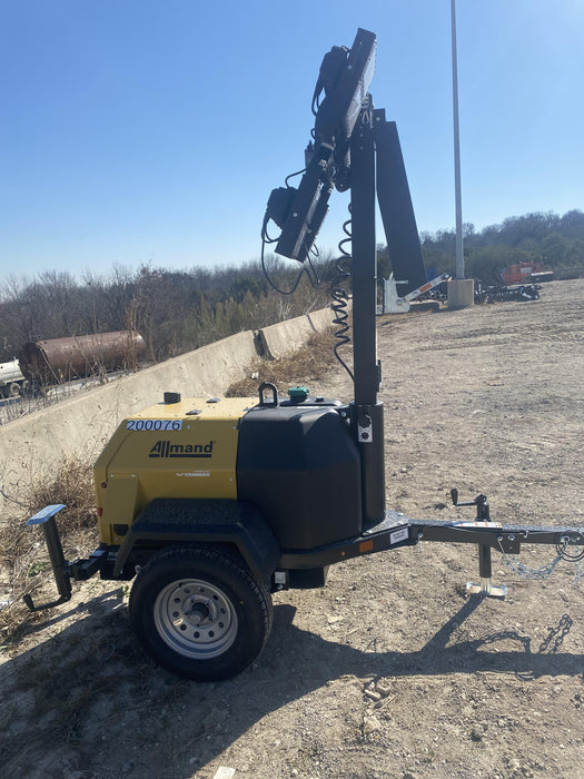 2022 Allmand NLV3GR (4) LED Light Fixture 350W, 23' Vertical Mast, 3kW Prime, Towable, Deep Sea L401, Leveling Jacks, Yanmar T4F 5.8hp