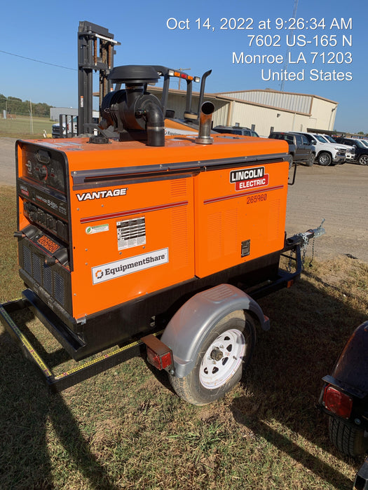 2022 Lincoln Electric Vantage 549X Crosslink Technology, Trailer Mounted, ES Decals, T3