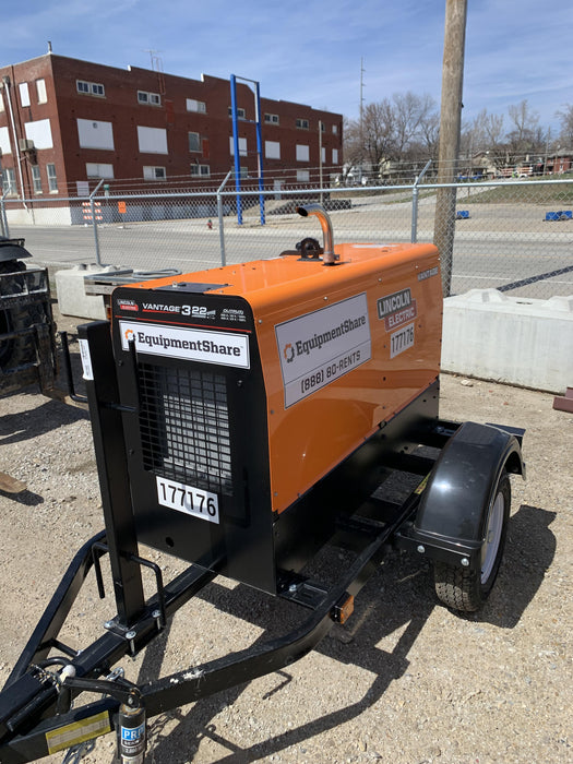 2021 Lincoln Electric Vantage 322 Vantage 322 Ready Pak 3 w/ Decals, ORANGE (includes trailer, cable rack, fender light kit) NO Telematics