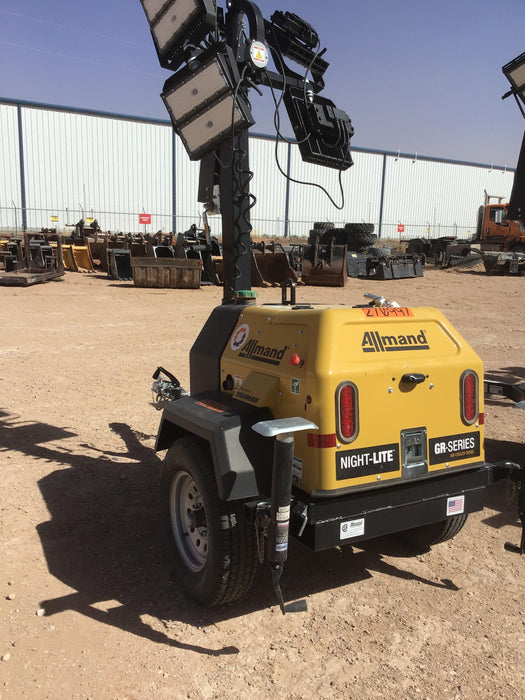 2022 Allmand NLV3GR (4) LED Light Fixture 350W, 23' Vertical Mast, 3kW Prime, Towable, ES Decals, T3