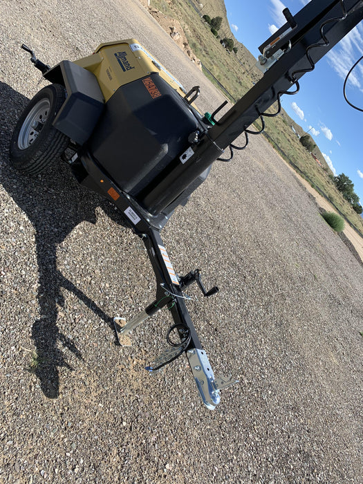 2022 Allmand NLV3GR (4) LED Light Fixture 350W, 23' Vertical Mast, 3kW Prime, Towable, ES Decals, T3