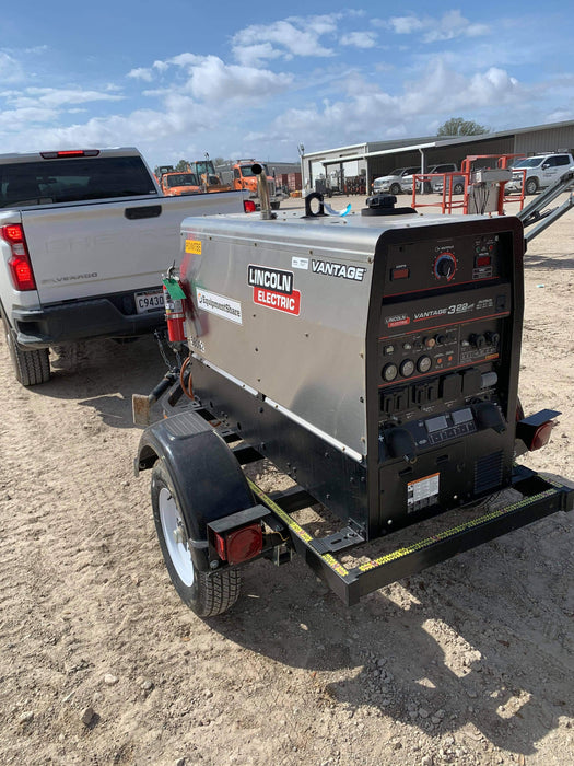 2019 Lincoln Electric Vantage 322 Welder Ready-Pak 3, Two wheel trailer, Fender and Light kit, Cable Rack