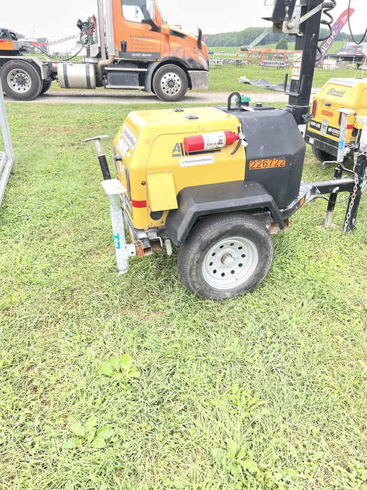 2022 Allmand NLV3GR (4) LED Light Fixture 350W, 23' Vertical Mast, 3kW Prime, Towable, Deep Sea L401, Leveling Jacks, Yanmar T4F 5.8hp