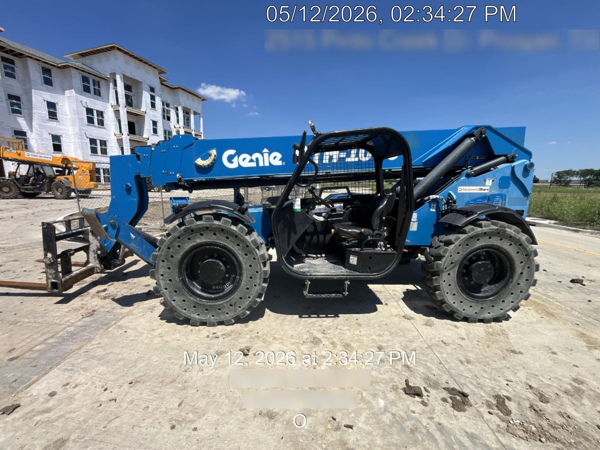 2018 Genie GTH-1056 Genie GTH-1056 w/Open ROPS, Solid Tires, Work Light/Beacon, 60" Carriage and Forks