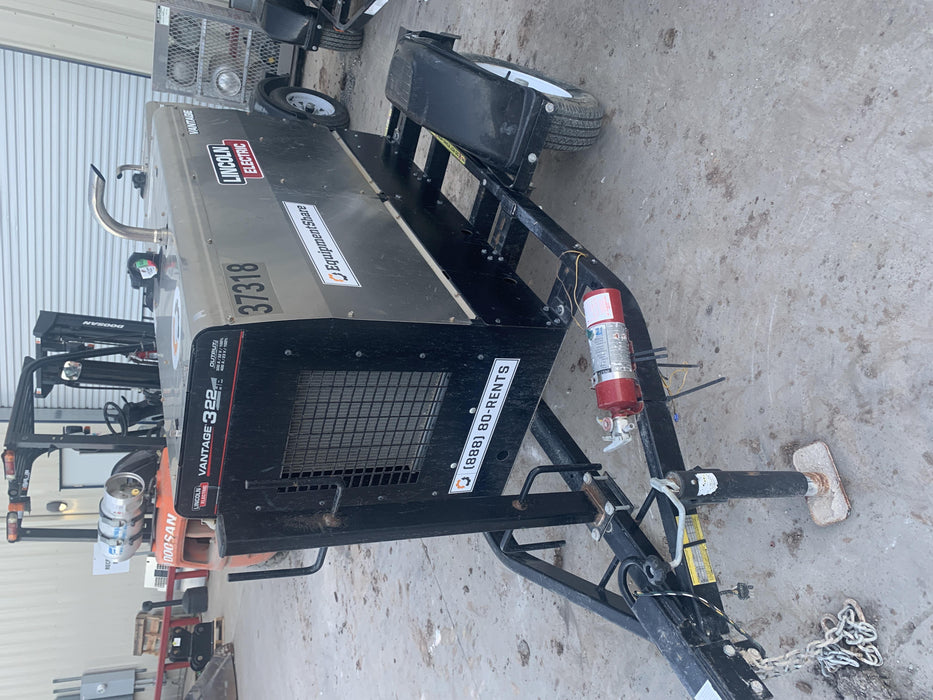 2019 Lincoln Electric Vantage 322 Ready-Pak 3, Two Wheel Trailer, Fender and Light Kit, Cable Rack