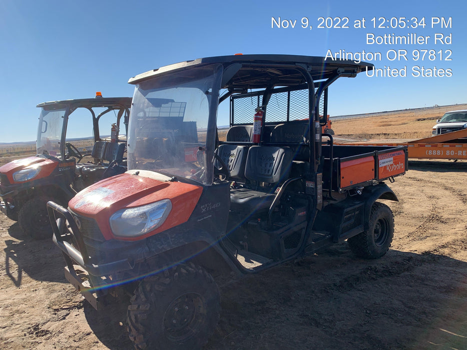2022 Kubota RTV-X1140W-H Plastic Canopy, Windshield Acrylic Clear, LED Strobe Light, Wire Harness Kit, Back up Alarm