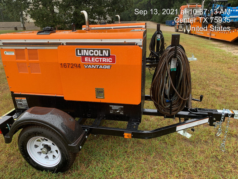 2021 Lincoln Electric Vantage 322 Vantage 322 Ready Pak 3 w/ Decals, ORANGE (includes trailer, cable rack, fender light kit) NO Telematics