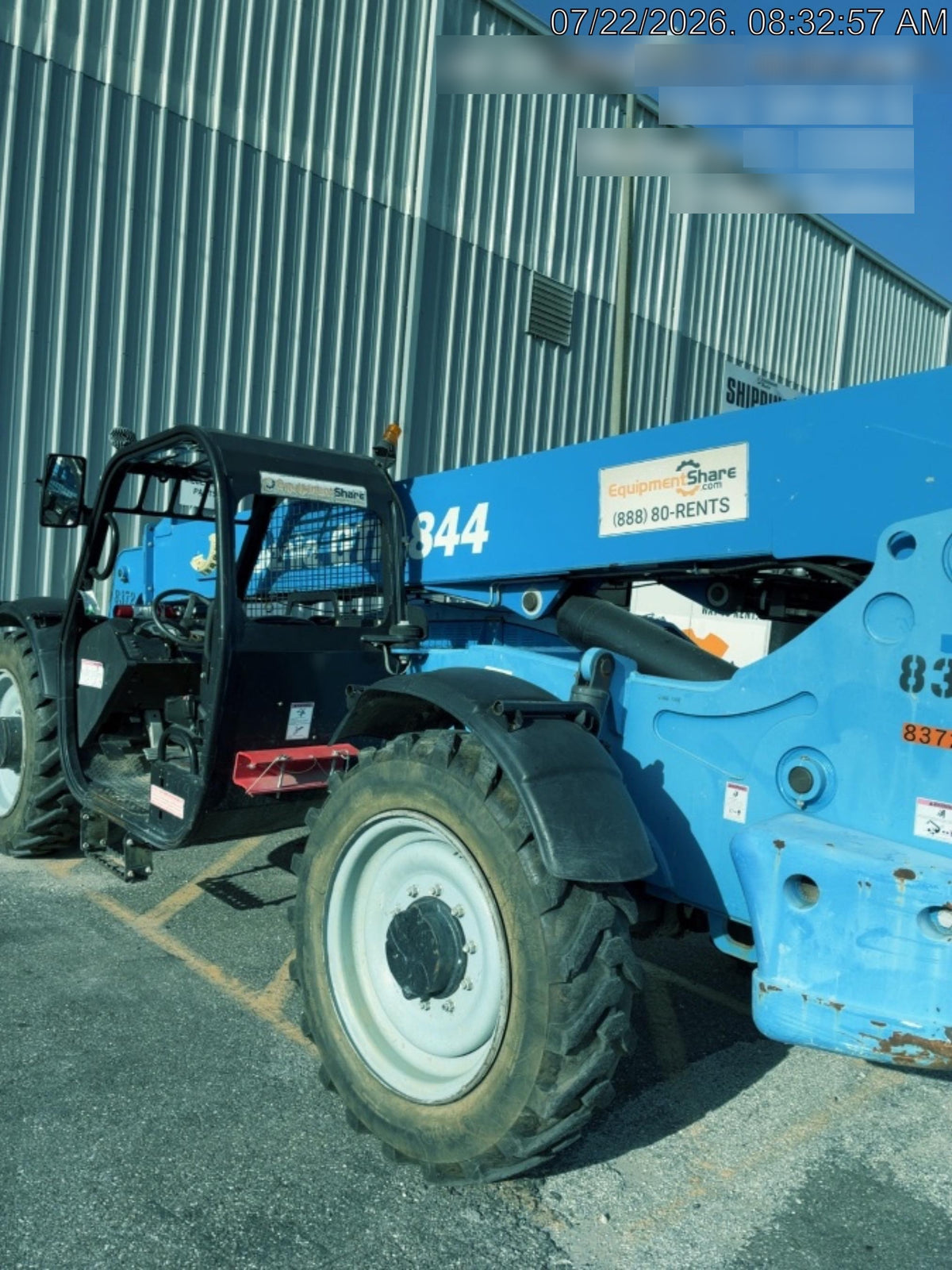 2018 Genie GTH-844 Genie GTH-844D w/Open ROPS, FF Tires, Work Light/Beacon, 60" Carriage and Forks