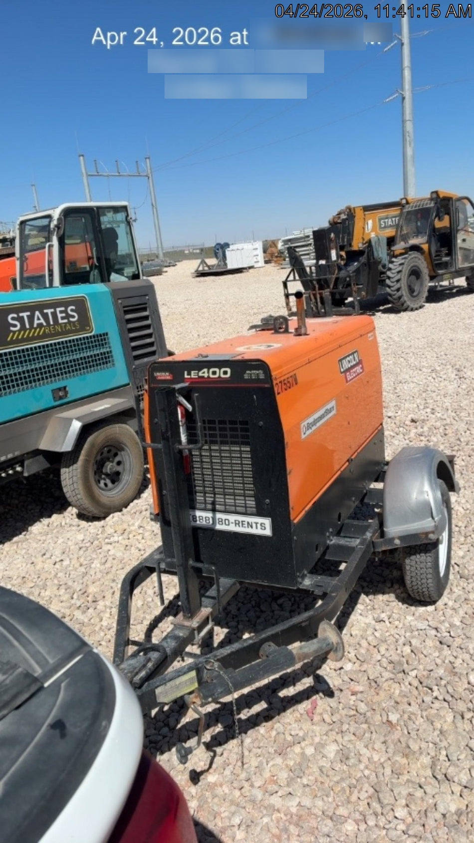 2022 Lincoln Electric LE400 Kubota V1505, Trlr, Cable Rack, Light Kit, ES Decals, T3