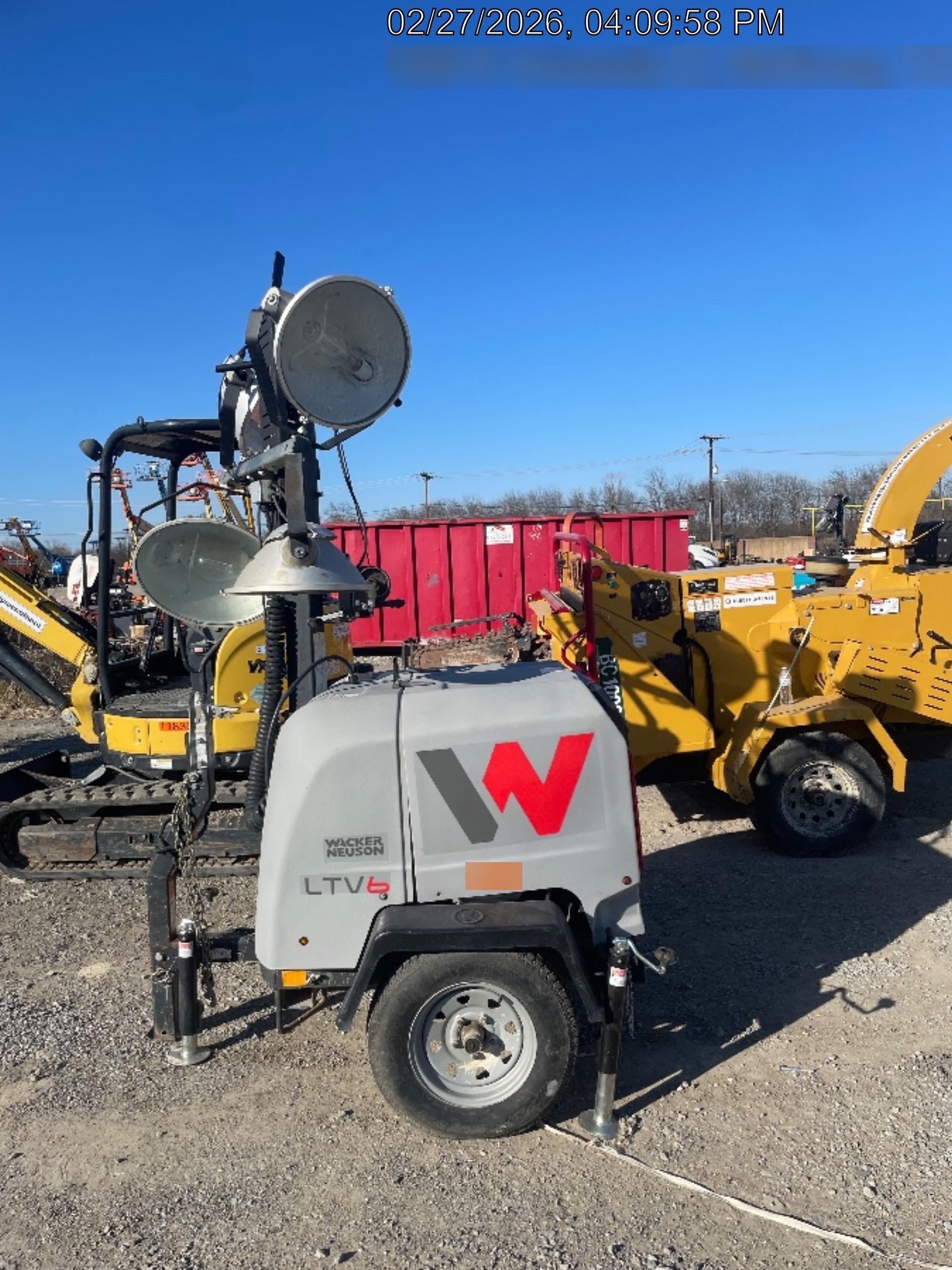 2019 Wacker Neuson LTV6L-MH Mobile Light Tower w/Fuel Level Sensor Installed