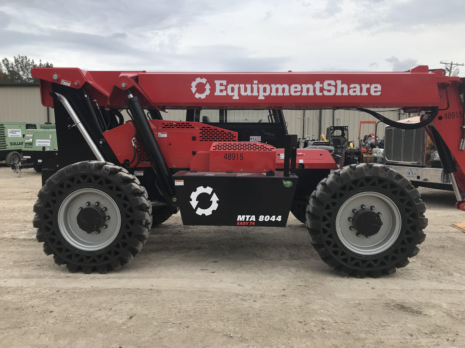 2020 Manitou MTA8044 74hp T4F, Cab/Heat/Air, Cab and Boom LED work lights, Auxiliary Hydraulics, Solid Tires, Amber strobe, Lift Hook w/66" Carriage, 60" Forks