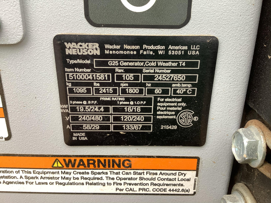 2020 WACKER NEUSON G25