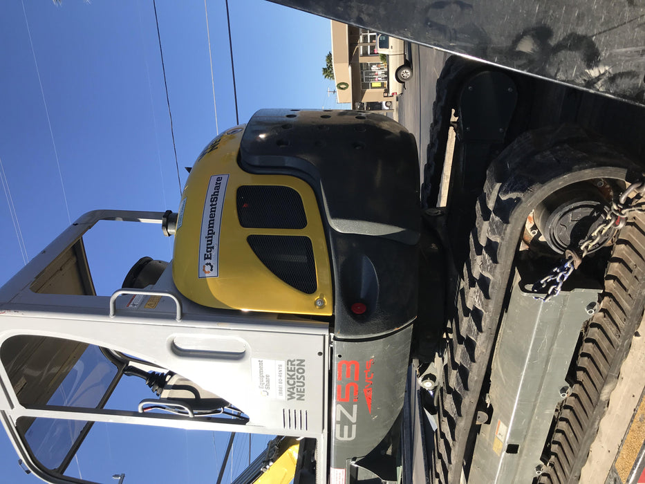 Wacker Neuson EZ53 Open ROPS, Rubber Tracks, Long Dipperstick, T4, Bucket