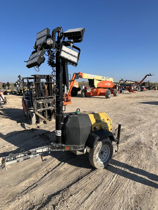 2022 Allmand NLV3GR (4) LED Light Fixture 350W, 23' Vertical Mast, 3kW Prime, Towable, ES Decals, T3