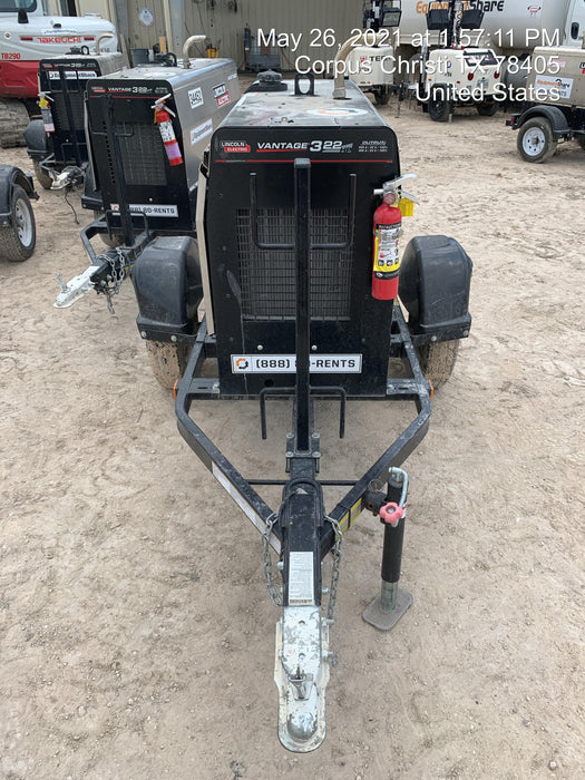 2020 Lincoln Electric Vantage 322 Welder Ready-Pak 3, w/ GPS & Decals (includes trailer, cable rack, fender light kit)