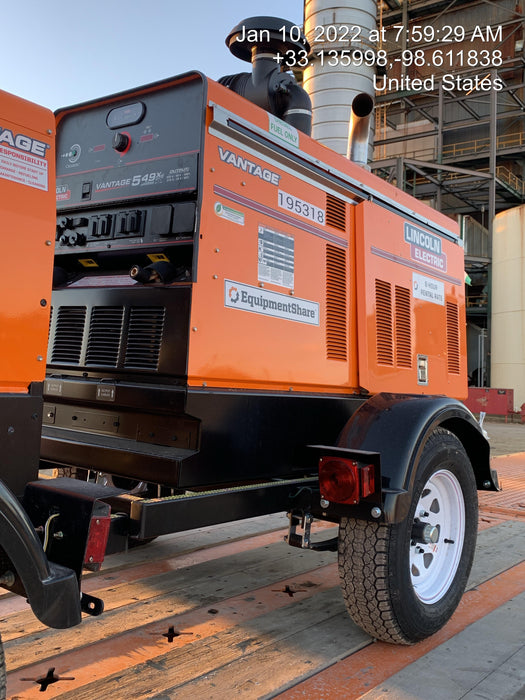 2021 Lincoln Electric Vantage 549X Ready Pak 3, ORANGE (includes trailer, cable rack, fender light kit)