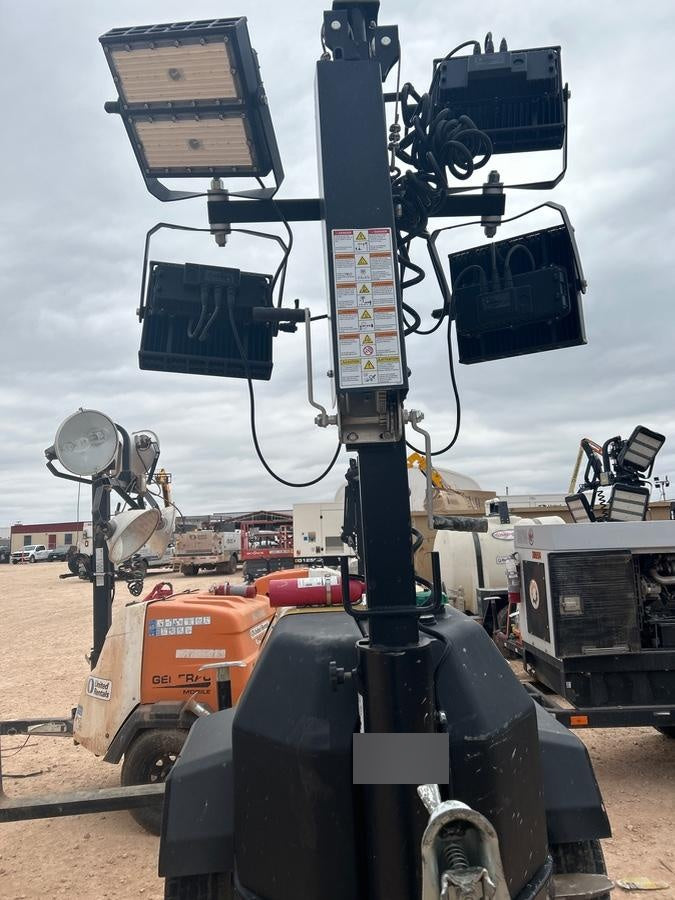 2022 Allmand NLV3GR (4) LED Light Fixture 350W, 23' Vertical Mast, 3kW Prime, Towable, ES Decals, T3