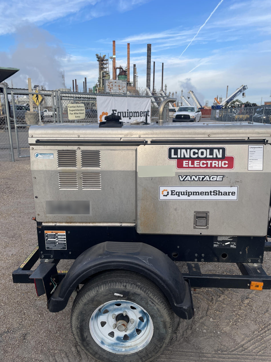 2019 Lincoln Electric Vantage 322 Welder Ready-Pak 3, Two wheel trailer, Fender and Light kit, Cable Rack