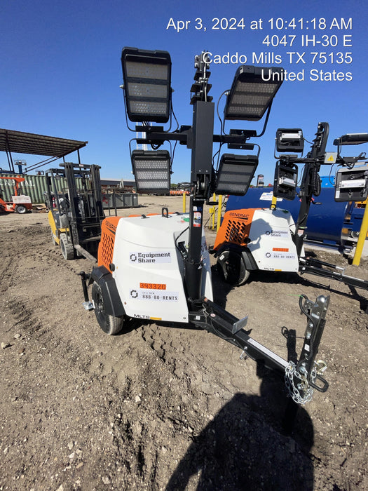 2024 Generac MLT2 Diesel, Flex Switch 120V Input, Powerzone Controller, 
(4) 320W LED Lights, 4kW Generator, 39.9 Gal Fuel Tank, 2" Ball, T3