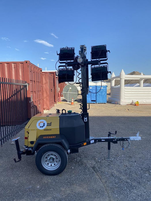 2022 Allmand NLV3GR (4) LED Light Fixture 350W, 23' Vertical Mast, 3kW Prime, Towable, ES Decals, T3