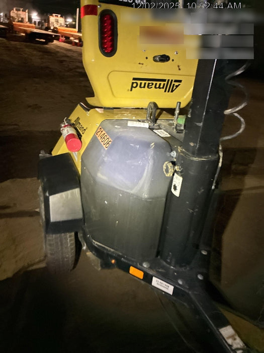 2022 Allmand NLV3GR (4) LED Light Fixture 350W, 23' Vertical Mast, 3kW Prime, Towable, Deep Sea L401, Leveling Jacks, Yanmar T4F 5.8hp