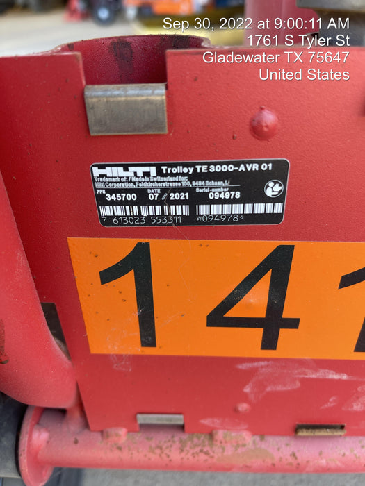 2021 HILTI TE 3000-AVR