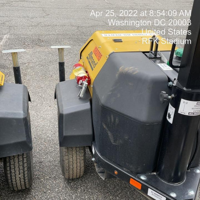 2021 Allmand NLV3GR (4) LED Light Fixture 350W, 23' Vertical Mast, 3kW Prime, Towable, Deep Sea L401, Leveling Jacks, Yanmar T4F 5.8hp