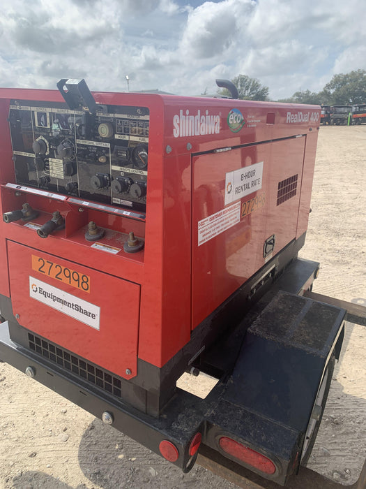 2022 Shindaiwa DGW400MDL Kubota D902 Engine, 23 HP, Dual Op Welder, Wire, Arc, Droop Stick, Tig, and CC Stick Functionality, Simulphase, 3 Phase and 1 Phase Gen Output, Single Axle NB Trlr, Slr Trckl Chrg 12V 12W, Fire Ext
