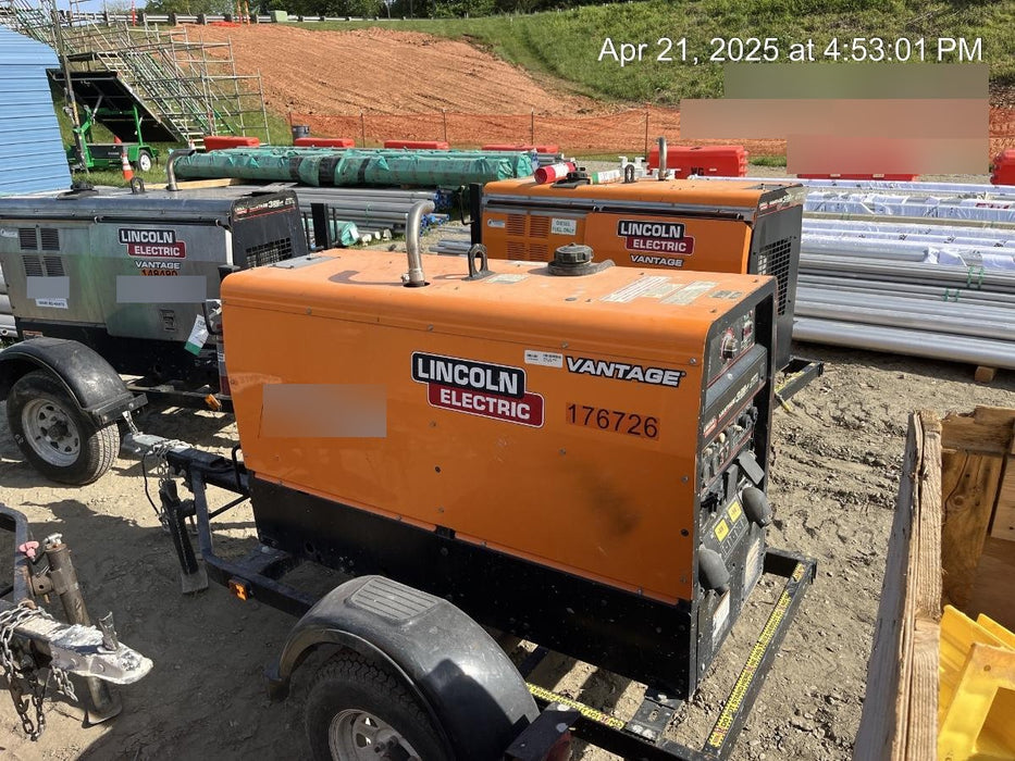 2021 Lincoln Electric Vantage 322 Vantage 322 Ready Pak 3 w/ Decals, ORANGE (includes trailer, cable rack, fender light kit) NO Telematics