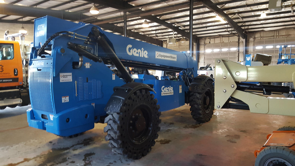 2018 Genie GTH-1056 Genie GTH-1056 w/ROPS, Work Lights, Solid Tires, RH Cab Mesh, Beacon, 60" Carriage and Forks