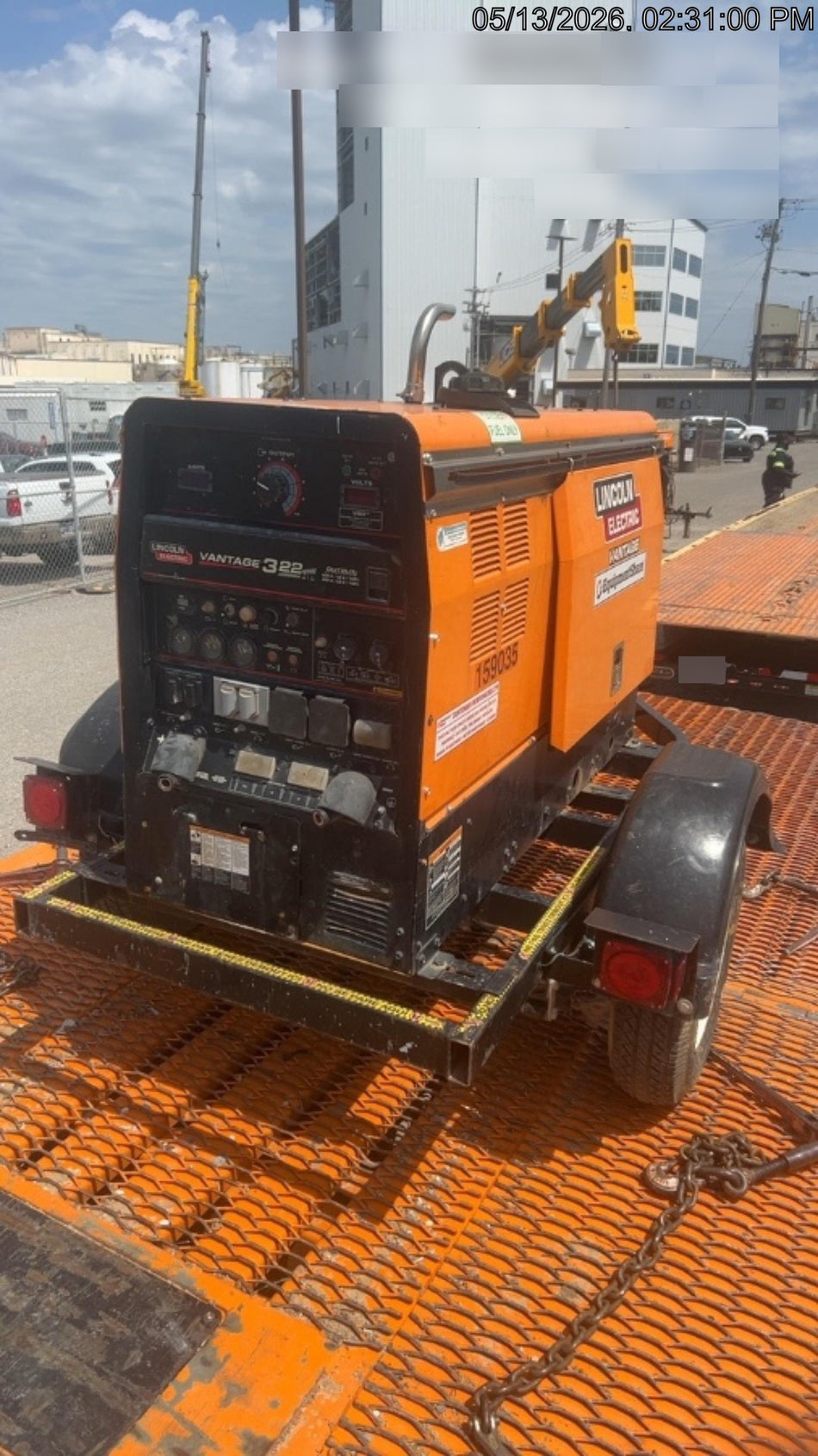 2021 Lincoln Electric Vantage 322 Vantage 322 Ready Pak 3 w/ Decals, ORANGE (includes trailer, cable rack, fender light kit) NO Telematics