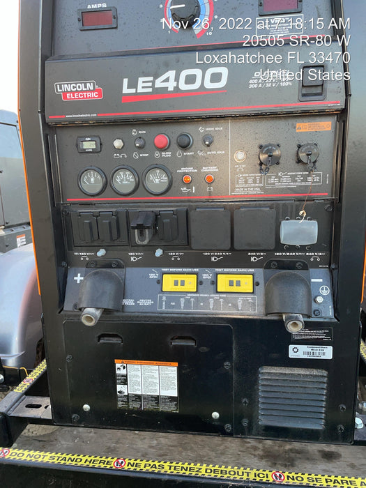 2022 Lincoln Electric LE400 Kubota V1505, Trlr, Cable Rack, Light Kit, ES Decals, T3