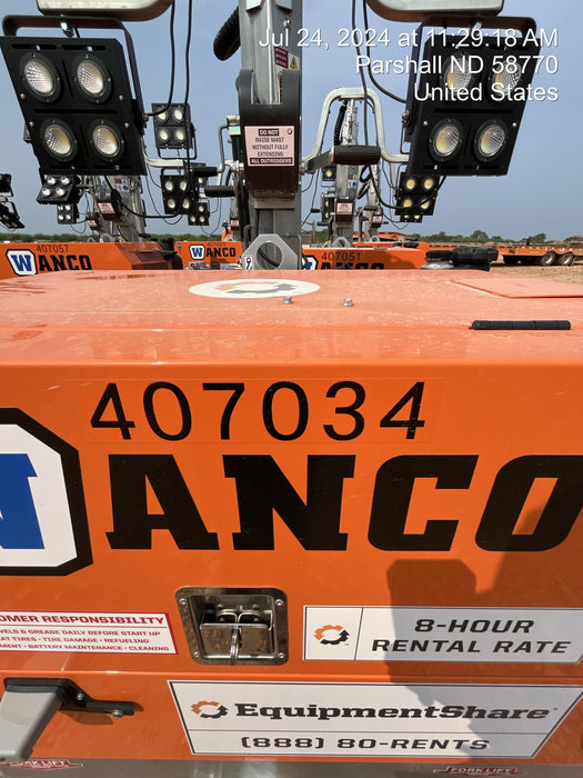 2024 Wanco WLTT-4MM4K Diesel, Deep Sea Controller, Shore Power Plug, Auto Start, (4) 350W LED Floodlights, 4kW Generator, 60 Gal Fuel Tank, 2" Ball, T3