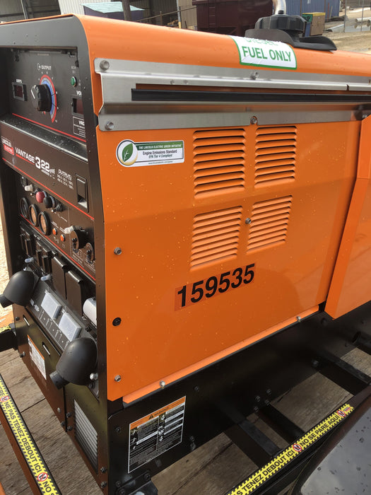 2021 Lincoln Electric Vantage 322 Vantage 322 Ready Pak 3 w/ Decals, ORANGE (includes trailer, cable rack, fender light kit) NO Telematics