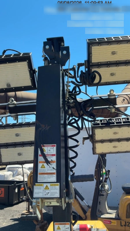 2022 Allmand NLV3GR (4) LED Light Fixture 350W, 23' Vertical Mast, 3kW Prime, Towable, Deep Sea L401, Leveling Jacks, Yanmar T4F 5.8hp