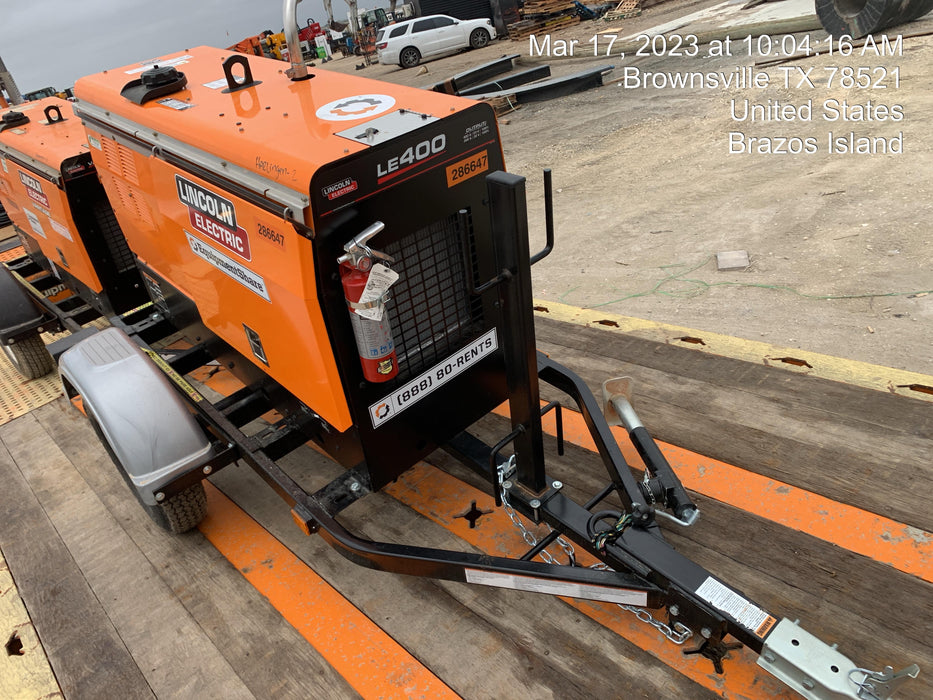 2022 Lincoln Electric LE400 Kubota V1505, Trlr, Cable Rack, Light Kit, ES Decals, T3