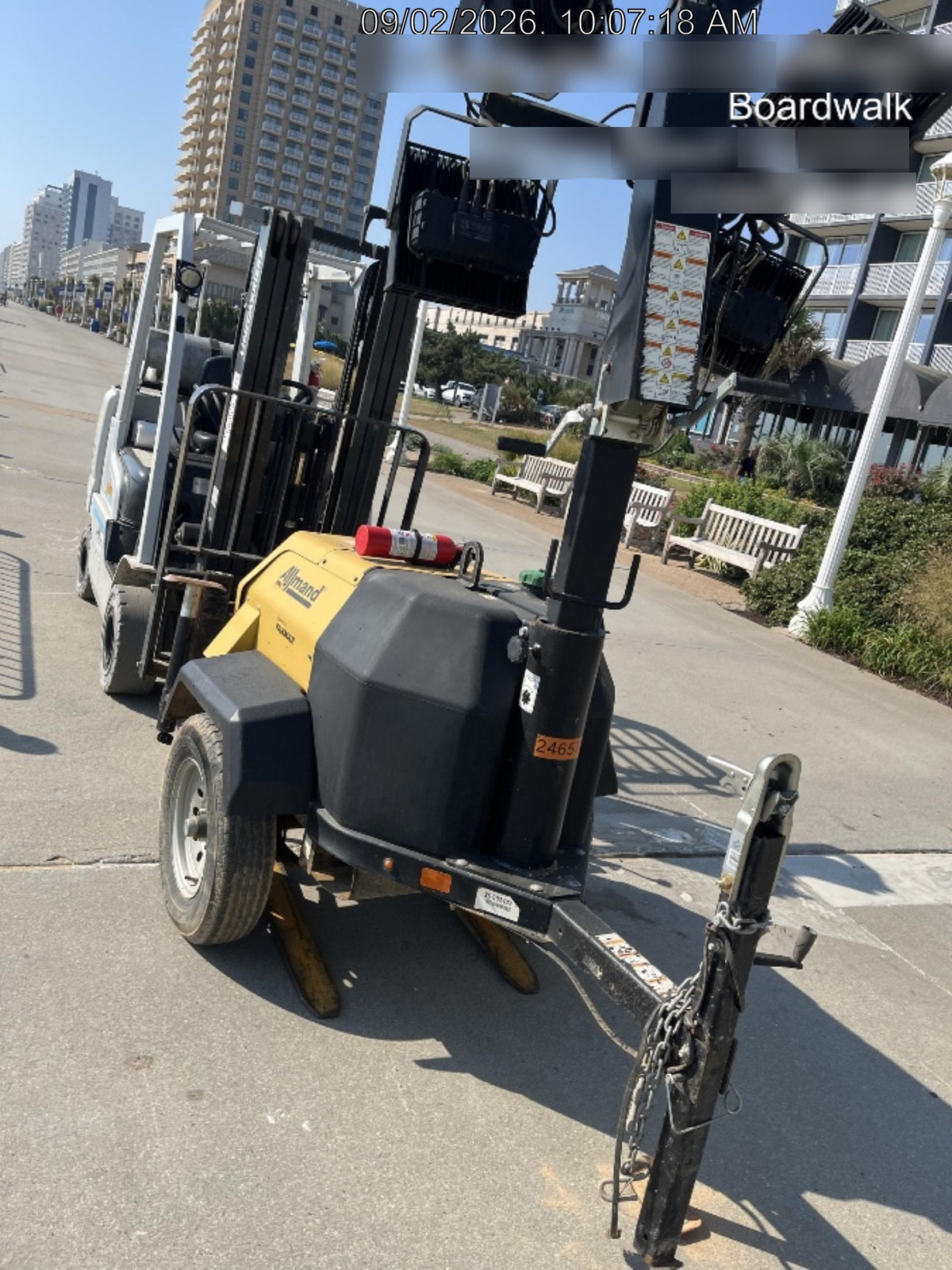 2022 Allmand NLV3GR (4) LED Light Fixture 350W, 23' Vertical Mast, 3kW Prime, Towable, ES Decals, T3