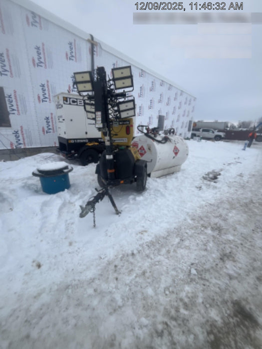 2022 Allmand NLV3GR (4) LED Light Fixture 350W, 23' Vertical Mast, 3kW Prime, Towable, Deep Sea L401, Leveling Jacks, Yanmar T4F 5.8hp