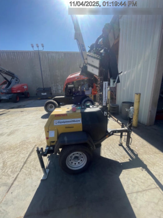 2022 Allmand NLV3GR (4) LED Light Fixture 350W, 23' Vertical Mast, 3kW Prime, Towable, ES Decals, T3