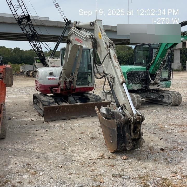 2019 Takeuchi TB290 Cab/Heat/AC Rubber tracks, Dozer blade, Travel alarm, Auxiliary hydraulics w/Manual QC, Hydraulic thumb, 18", 24", and 36" Buckets