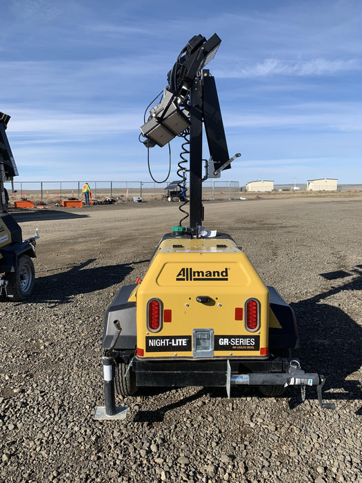 2020 Allmand NLV3GR (4) LED Light Fixture 350W, 23' Vertical Mast, 3kW Prime, Towable, Deep Sea L401, Leveling Jacks, Yanmar T4F 5.8hp