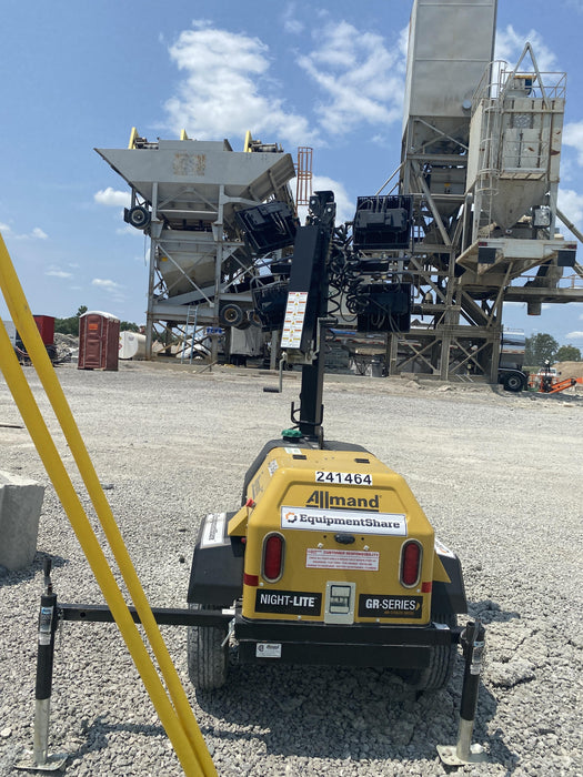 2022 Allmand NLV3GR (4) LED Light Fixture 350W, 23' Vertical Mast, 3kW Prime, Towable, Deep Sea L401, Leveling Jacks, Yanmar T4F 5.8hp